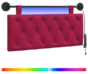 Testiera sospesa Con luce LED Rosso Vino Velluto