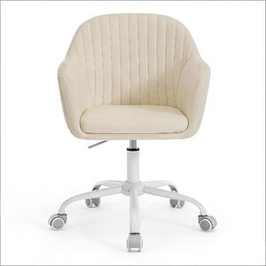Sedia da ufficio con schienale - Rivestimento in velluto - Altezza regolabile da 45 a 52,5 cm