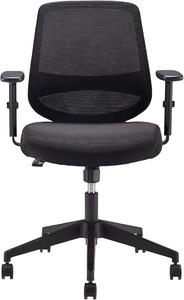 Sedia ergonomica da ufficio, sedia da scrivania con braccioli regolabili, supporto lombare, poltrona da ufficio in tessuto a rete, confortevole per la schiena, facile da montare, dimensioni 63,5 x 58,4 x 91,4 cm, colore nero