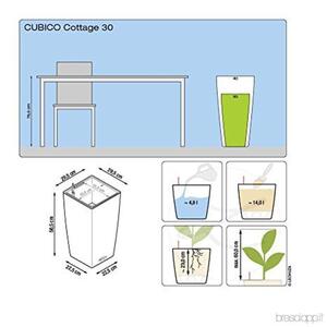 Vaso Cubico Cottage in plastica colore bianco H 56.0 x Ø 30.0