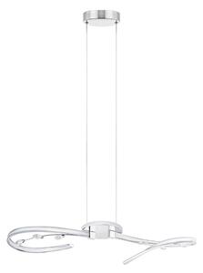 Lampada a sospensione LED Vallemare 1 a 2 luci cromo, bianco, trasparente