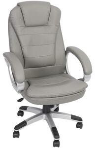 Sedia da ufficio ergonomica, grigia, in ecopelle - Braccioli regolabili - Portata massima di 120 kg - Con schienale - Adatta per ufficio e gaming