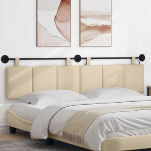 Testiera sospesa Con luce LED Crema Tessuto