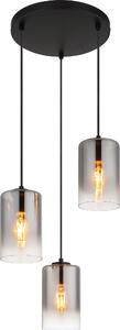 NOWA lampada a sospensione in metallo nero opaco, 3x E27