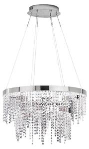 Lampada a sospensione LED in cristallo Antelao 5800lm cromo, trasparente