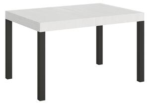Tavolo Allungabile 120/380x90 cm Everyday Bianco Frassino Gambe Antracite