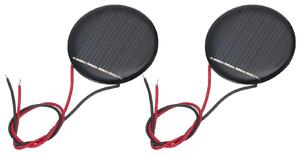 2 pannelli solari in miniatura, 2 V, 0,07 W, 35 mA, diametro 36 mm