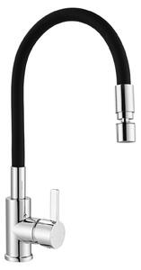 Rubinetto da cucina con bocchetta flessibile e 2 getti, girevole a 360°