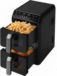 Akai Friggitrice ad Aria 12 Litri Potenza 2400W con Doppio Cestello Verticale e Timer colore Nero - AIR-FRYER1200