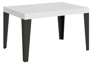 Tavolo Allungabile 120/380x90 cm Flame Bianco Frassino Gambe Antracite