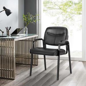 Sedia da ufficio nera, confezione da 2 - Struttura in metallo regolabile - Ergonomica e confortevole - Ideale per sale d'attesa
