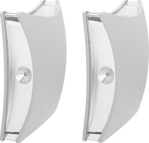 Set da 2 lampade da parete in alluminio spazzolato grigio chiaro, IP54