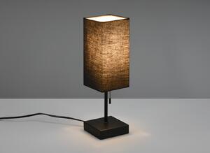 Lampada da tavolo a LED con paralume in tessuto e funzione di ricarica USB per cellulare, nera, altezza: 35 cm