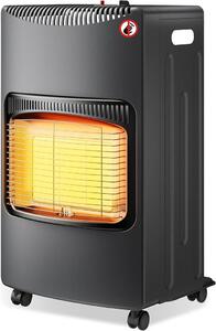 Stufa a gas portatile da 4,2 kW, radiatore a gas dimensioni 42 x 45 x 75,7 cm, radiatore per interni con sistema di sicurezza anticaduta, sensore di fiamma (ODS) e ruote, stufa a gas compatibile con bombole di 13 kg