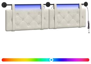 Testiera sospesa Con luce LED Crema Velluto