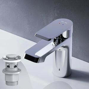 AM.PM Rubinetto da bagno con scarico a scomparsa per lavabo Rubinetto da bagno cromato Rubinetto da lavabo con scarico a scomparsa Valvola in ottone da 1 1/4 di pollice Scarico