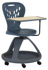 Sedia da ufficio mobile, grigio scuro - struttura in plastica - design ergonomico - con ruote girevoli
