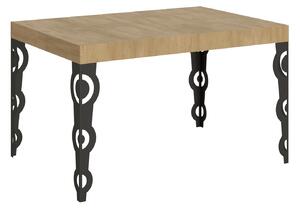 Tavolo Allungabile 120/380x90 cm Karamay Quercia Natura Gambe Antracite