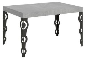 Tavolo Allungabile 120/380x90 cm Karamay Cemento Gambe Antracite