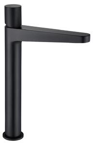 Miscelatore per lavabo da bagno, modello 8214 - Alto beccuccio - Regolatore di flusso Neoperl - Silenzioso, colore: nero opaco