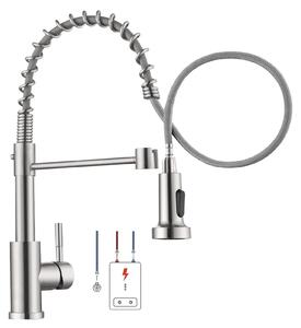 Rubinetto da cucina con alta pressione e soffione estraibile, 2 modalità, girevole a 360°