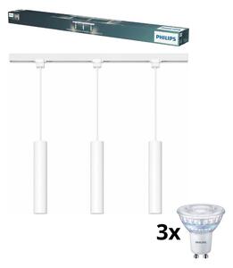 Philips - Lampada a sospensione LED dimmerabile con cavo per sistema a binario EASYLINK 3xGU10/6,2W/230V 1m bianco