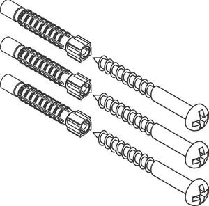 HG Set di fissaggio WallStoris per modanature a parete, 3 viti, 3 tasselli