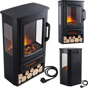 Camino elettrico a pavimento - 2000 Watt - Dimensioni: 32x44,5x74 cm - Colore: nero - Adatto per soggiorno e camera da letto
