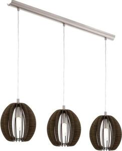 Eglo 94641 Cossano lampada a sospensione acciaio nichel opaco legno marrone scuro