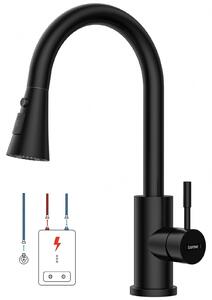 Rubinetto da cucina con controllo della pressione, dotato di 3 tipi di getto e un beccuccio girevole a 360°