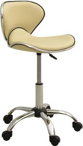 Sedia da ufficio color crema, rivestita in ecopelle, con altezza regolabile e funzione girevole a 360 gradi, comfort ergonomico, ruote stabili e design moderno, ideale per l'ufficio domestico, lo studio, le conferenze, portata massima: 110 kg