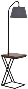 HOMCOM Lampada da Terra Moderna con Caricatore Wireless e Testa Flessibile per Soggiorno, Camera da Letto e Ufficio, 36x36x165 cm|Aosom