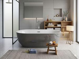 Vasca da bagno Jet-Line design 170 x 80 x 58 cm, vasca autoportante, grigio