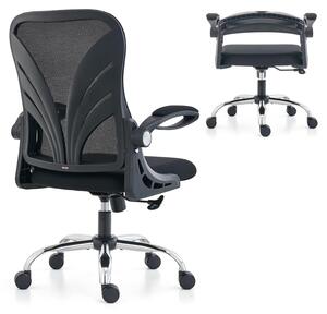 Sedia da ufficio ergonomica, con schienale pieghevole, seduta larga 52 cm, schienale in rete e struttura in alluminio