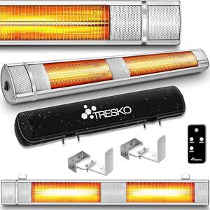 Riscaldatore a infrarossi da 3000W con telecomando | Riscaldatore elettrico per terrazza con 3 livelli di riscaldamento | Riscaldatore per interni ed esterni | Riscaldatore a infrarossi da parete, ideale anche per fasciatoi