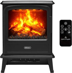 Camino elettrico Evandale - Camino elettrico con riscaldamento e effetto fiamma - 1000W / 2000W - Camino a vapore - Effetto fiamma 3D LED Optimyst - Include telecomando - Nero