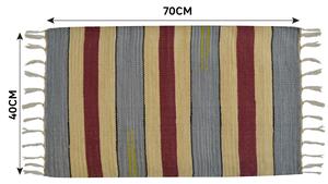 Passatoia Naelie in cotone, tessuto a mano, multicolore, 40x70