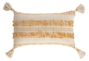 Fodera cuscino Mileia in cotone senape e bianco 30 x 50 cm