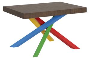 Tavolo Allungabile 120/380x90 cm Volantis Noce Gambe Multicolore 4/B
