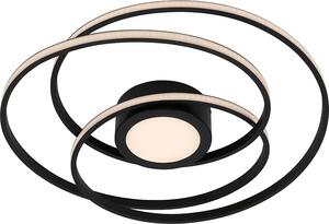 Plafoniera LED, metallo, nero, bianco caldo, D 56cm