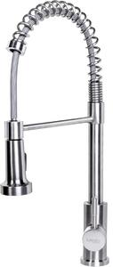 Miscelatore da cucina con doccetta estraibile - 7x27x52 cm - Tubo flessibile - Doccetta manuale - 2 funzioni spray - Miscelatore - Rubinetto - Girevole a 360° - Nero/Argento (Argento)