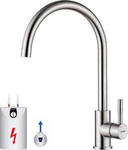 Rubinetto da cucina a bassa pressione, a risparmio energetico e in acciaio inossidabile