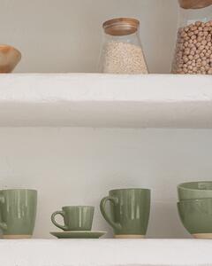 Tazzina da caffè con piattino Tilia in ceramica verde scuro