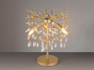 Lampada da tavolo grande fantasia oro con cristallo a 2 colori, lampada da comodino 50cm