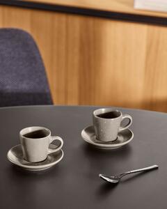 Tazzina da caffè con piattino Aratani in ceramica grigia scura