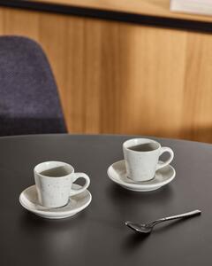 Tazzina da caffè con piattino Aratani in ceramica grigia chiara