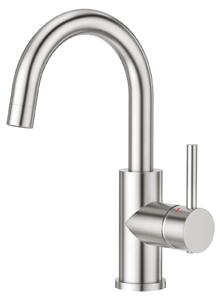 Rubinetto da cucina, girevole a 360°, miscelatore per cucina o bagno, con bocca alta, in acciaio inossidabile
