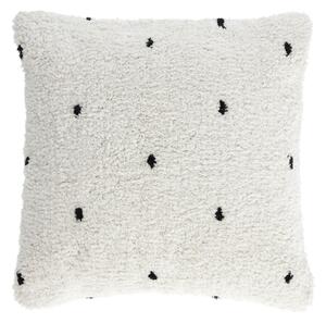 Federa cuscino Meri in cotone bianco a pois neri 45 x 45 cm