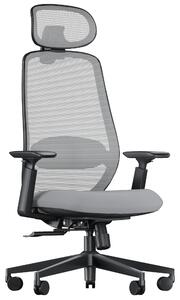 Sedia da ufficio ergonomica, nera, con rivestimento in rete di nylon - supporto lombare regolabile