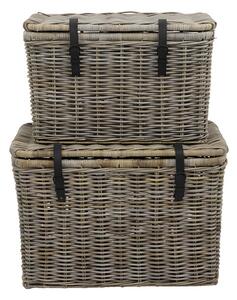 Baule L80 x P45 x H55 cm e L70 x P35 x H45 cm in Kubu Grigio naturale - Lotto di 2 - NEFTA